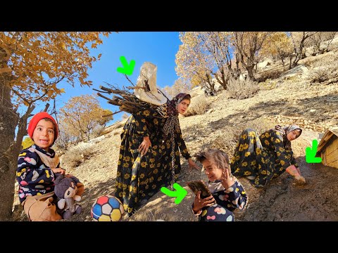 Nomadic Life Building The Wall Carrying Heavy Firewood