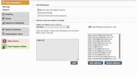 Uploading a Mailing List