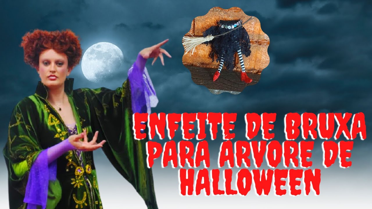 YONII Halloween batendo bruxa em árvore decoração de Halloween com