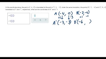 Using a translated point to find coordinates of other translated points