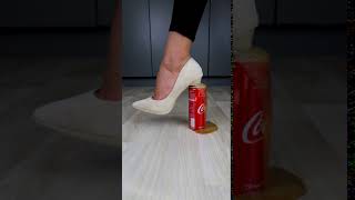 Experiment High Heels vs Coca Cola and Mentos | Crushing Crunchy & Soft Things! #shorts