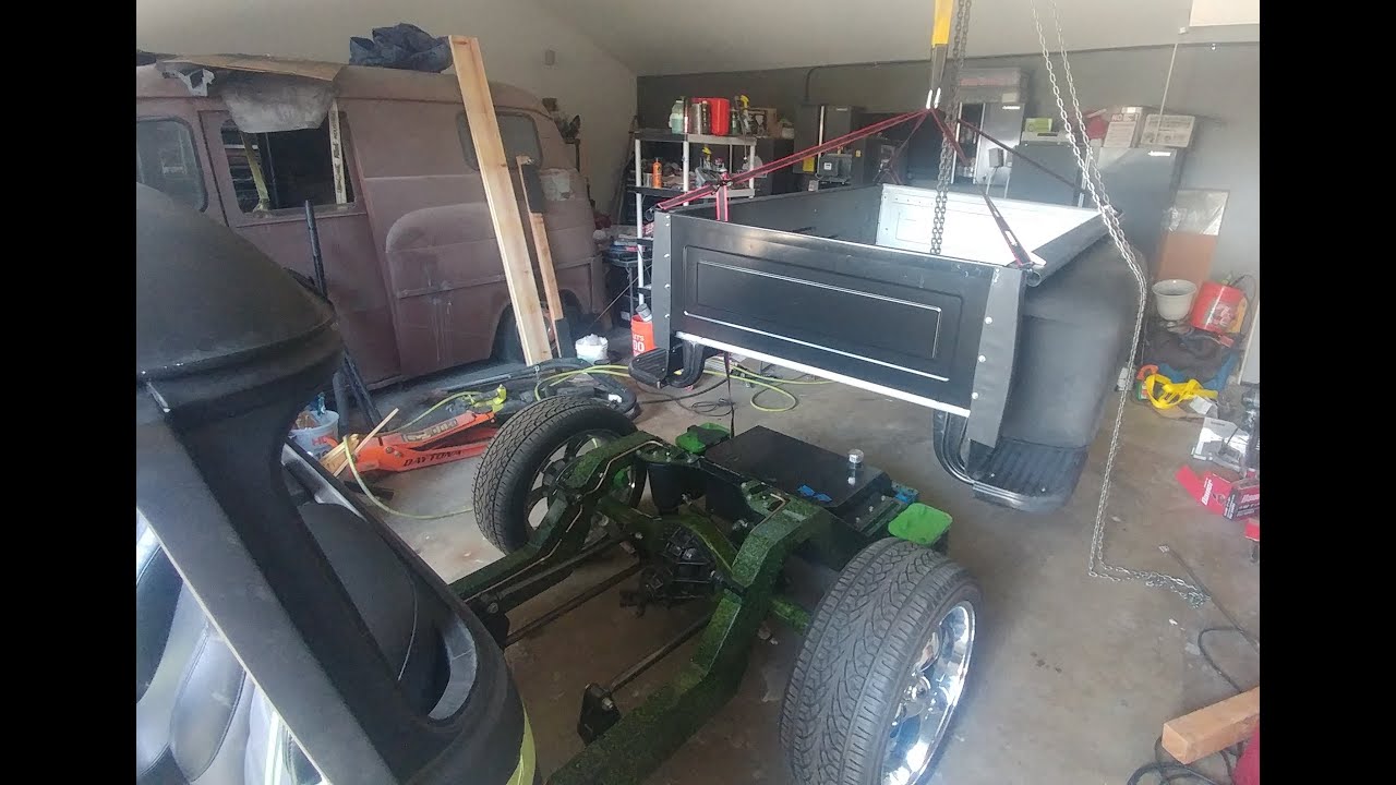 UPDATE.59 Chevy Truck Build on full GSI FRAME..test fitting the bed
