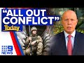 Russia, Ukraine 'on the cusp of an all-out conflict', warns Dutton | 9 News Australia