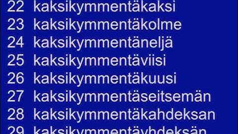 Counting in Finnish