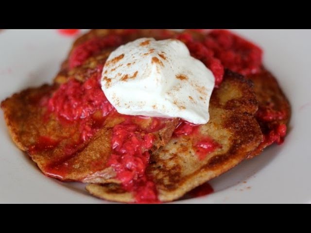 Gluten Free Almond Pancakes With Raspberry Sauce - Recipe | Clean & Delicious