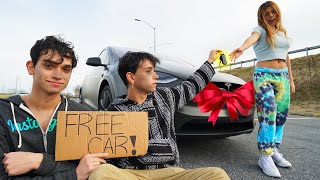 Giving FREE CARS To Strangers But We're Homeless