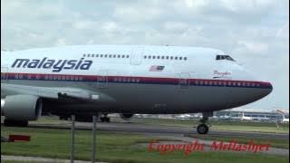Malaysia Airlines 747-400 {9M-MPN}  at London Heathrow Airport