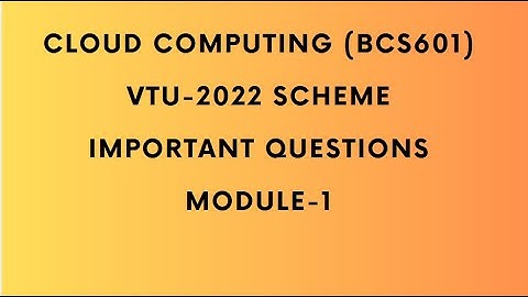 Cloud Computing (BCS601)