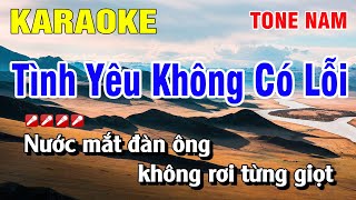 Karaoke Tình Yêu Không Có Lỗi Tone Nam Nhạc Sống | Hoàng Luân