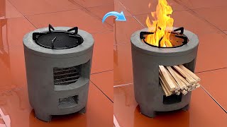 Outdoor Firewood Stove Ideas  Creations For Wood Stoves From Plastic And Cement Buckets