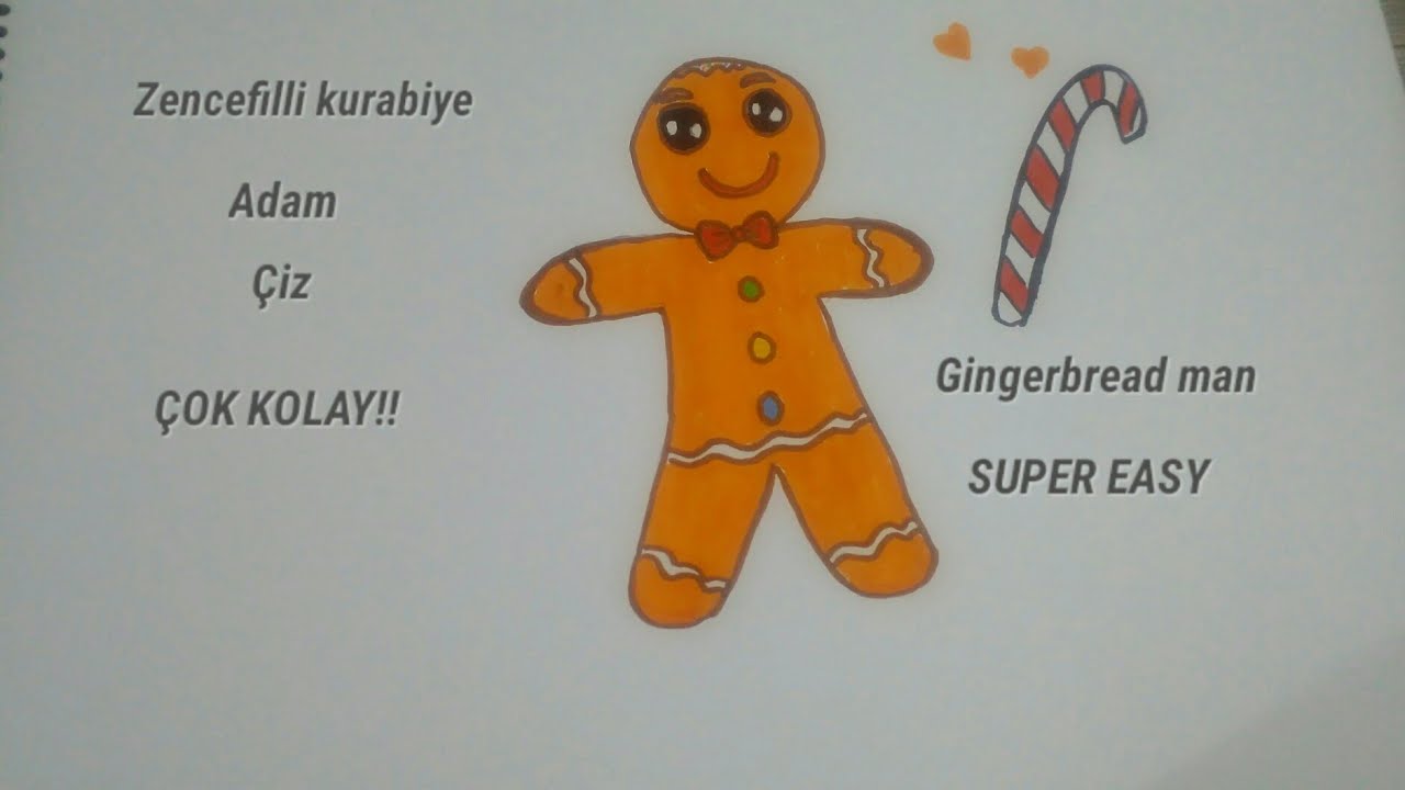 Zencefilli Kurabiye Adam ÇizimiÇocuklar için Çizimler How to draw