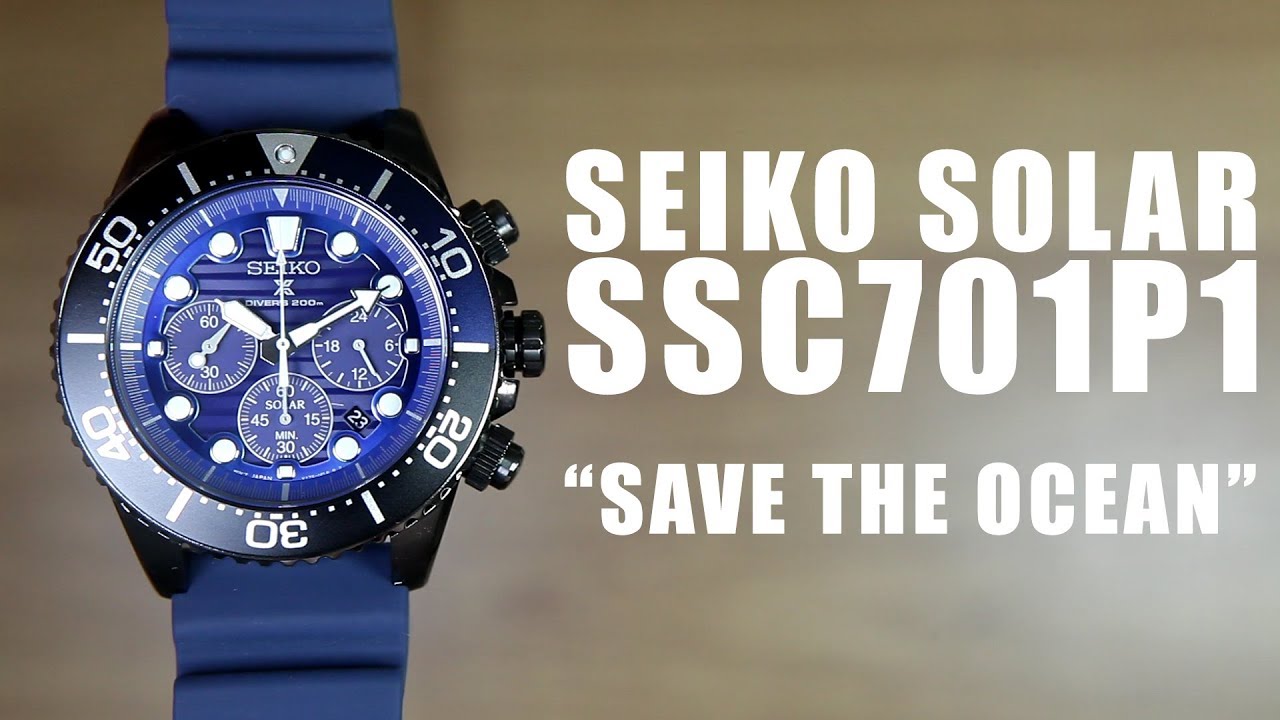 SEIKO SSC701P1 SAVE THE OCEAN SOLAR DIVER - UNBOXING & SPEC - YouTube