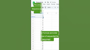 Create a sequential list of numbers using Sequence ( ) formula in Google sheets & Excel.