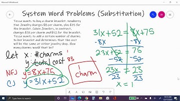 Systems: System Word Problems (Substitution)