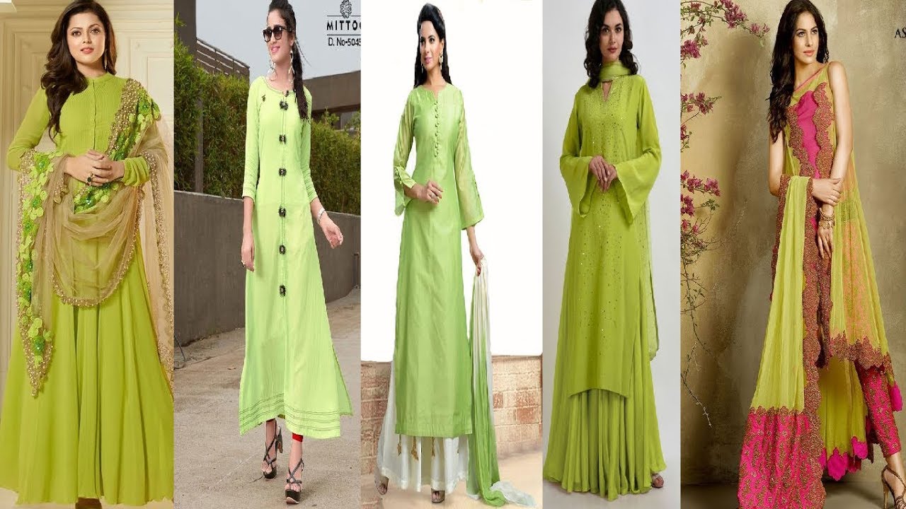 parrot green colour combination ideas suits kurtis,parrot green colour  combination suit,colour com… | Pakistani dress design, Dress indian style,  Party wear dresses