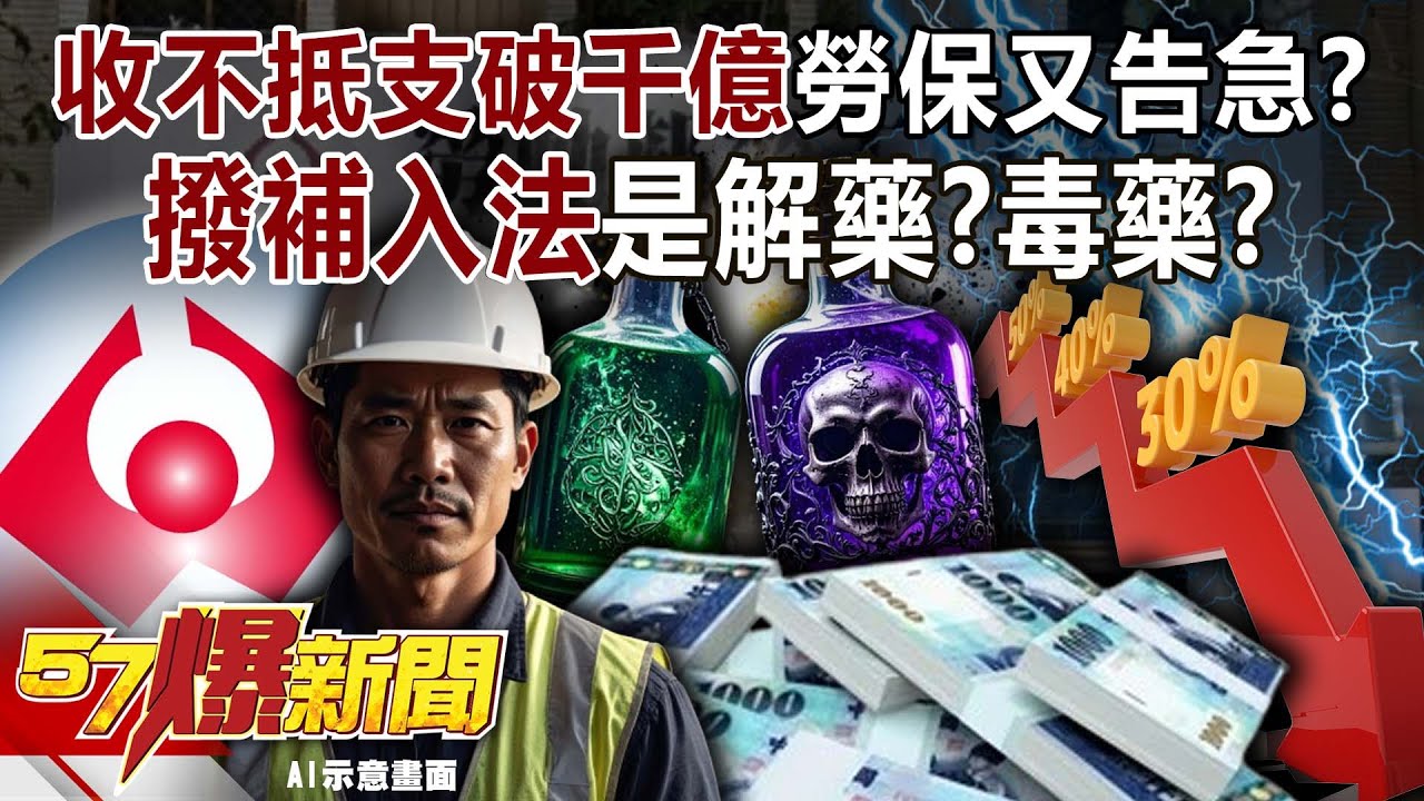 勞保又告急？「收不抵支」破千億… 撥補入法是解藥？毒藥？-黃暐瀚 羅旺哲 黃揚明 徐俊相【57爆新聞】 ‪@57BreakingNews