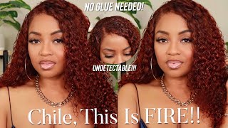 Get IT NOW!!!! Chile, This AFFORDABLE Reddish Brown Glueless Curly Unit Is A MUST! Ft Klaiyi Hair