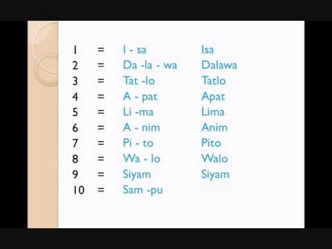tagalog s005 numbers colors youtube