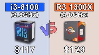 Intel core i3 8100 (3.6ghz) vs ryzen 3 1300x oc (4.0ghz) in this video
i'll show you workstation and gaming benchmarks of i3-8100 1300...