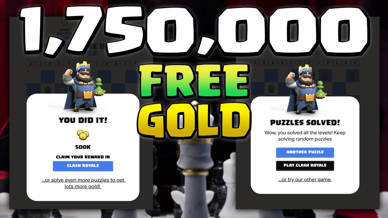 Clash Royale Chess puzzles solutions: Get free 1.75 million Gold