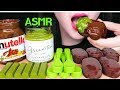 ASMR NUTELLA GREEN TEA ICE CREAM + SPOON 녹차 누텔라 초콜릿 아이스크림 숟가락 먹방 (EATING SOUNDS)