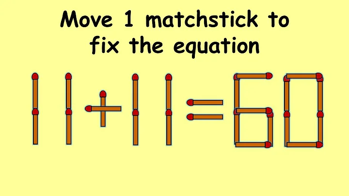 11+11=60 Turn this wrong equation into correct | Match stick puzzle #198 | Puzzles with Answer