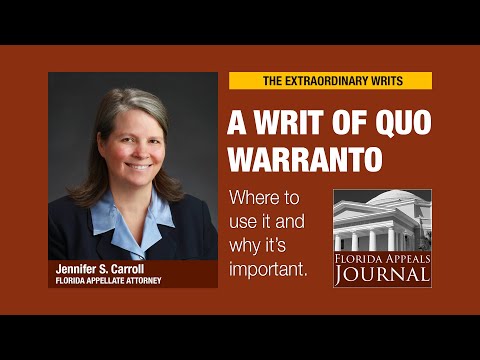 Vidéo: Pour la question du bref de quo warranto ?