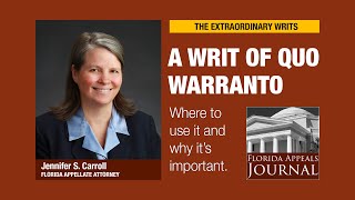 Writ of Quo Warranto: Challenging the right to hold public office