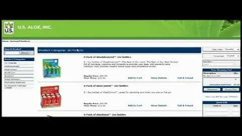 USAloe Back Office Video Tutorial - Part 10 of 10 - Shopping Cart