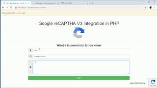 Google reCAPTCHA V3 integration in PHP