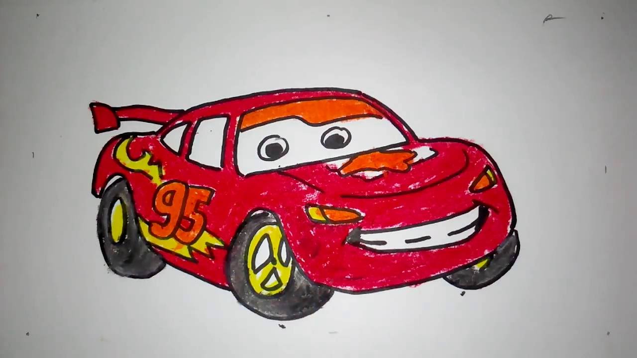 Cara Menggambar Mobil Lightning Mcqueen Untuk Anak YouTube