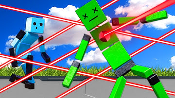 LASERS Melt Ragdolls During an EXTREME Obstacle Course in Fun With Ragdolls!