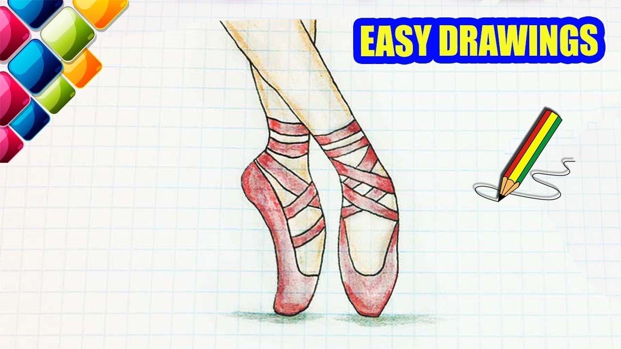 Featured image of post Easy Beginner Pointe Shoes Drawing If fitted correctly pointe shoes can look and feel like magic on a dancer s feet