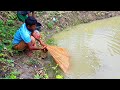 Cast net fishing - Traditional cast net fishing in village with beautiful natural (Part-307)