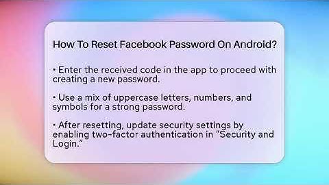 How To Reset Facebook Password On Android? - Everyday-Networking