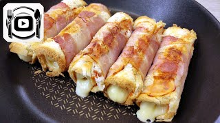 How To Make Hotdog Roll With Cheese and Bacon. PanFried Mini Hotdog Rolls. Tasty Bites ;)