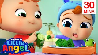 Bbay Learns To Eat Vegetables 🥦 Bingo and Baby John | Little Angel Nursery Rhymes and Kids Songs