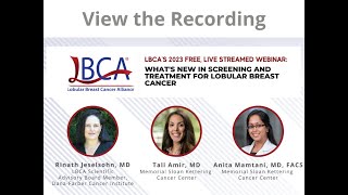 What's New in Screening and Treatment for Lobular Breast Cancer