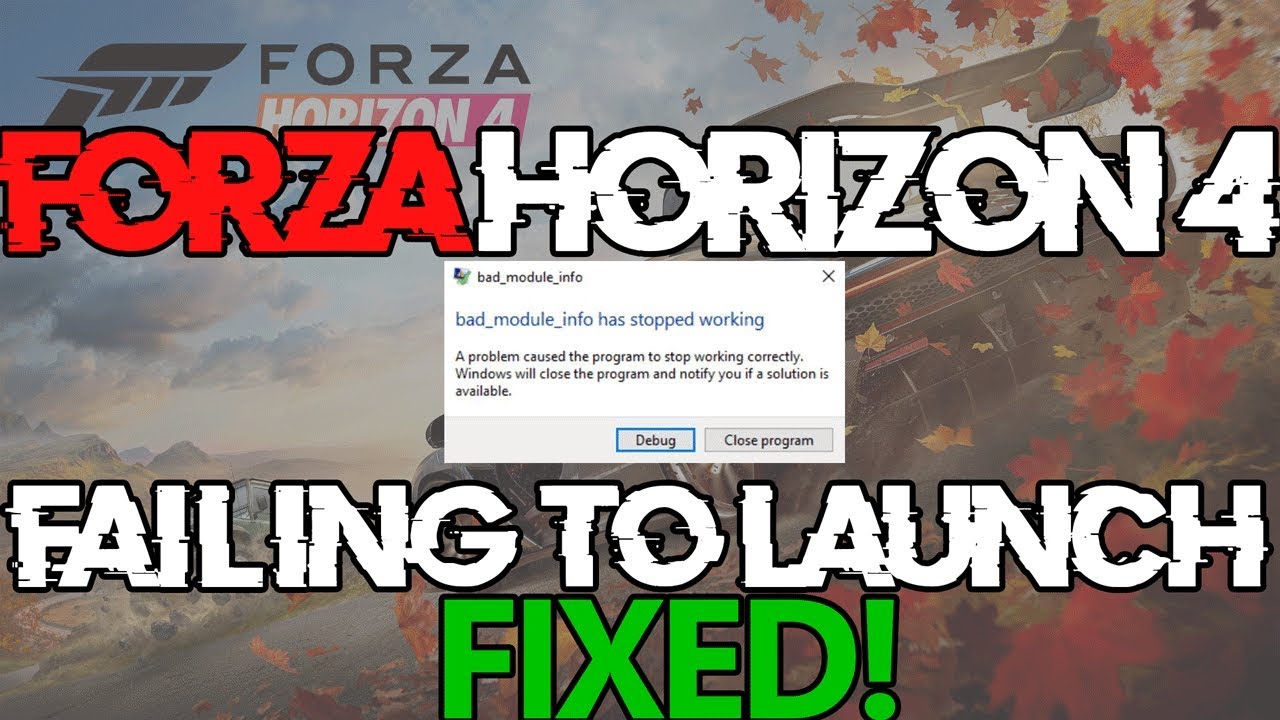 Forza Horizon 4 crashing on startup / not launching. Getting some errors  too. Any ideas why? 3700x + 2080 ti, newest Windows and GPU drivers :  r/pcmasterrace