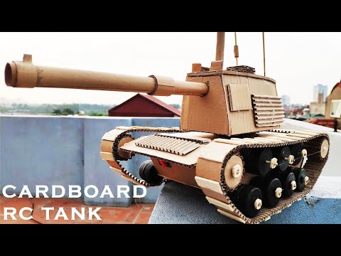 How to make Cardboard FUNCTIONAL RC Tank that Sh00ts (detailed measurement)  