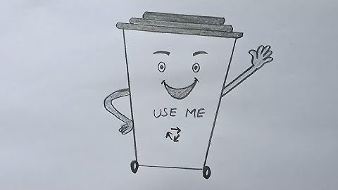 how to draw trash can|how to draw dustbin|step by step trash can drawing