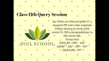 From an external point P, a tangent PT and a line segment PAB | Q1 Class 11th Query Session