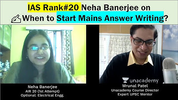 IAS Rank#20 Neha Banerjee tells Mrunal WHEN to START Mains Answer Writing for UPSC? ✍️