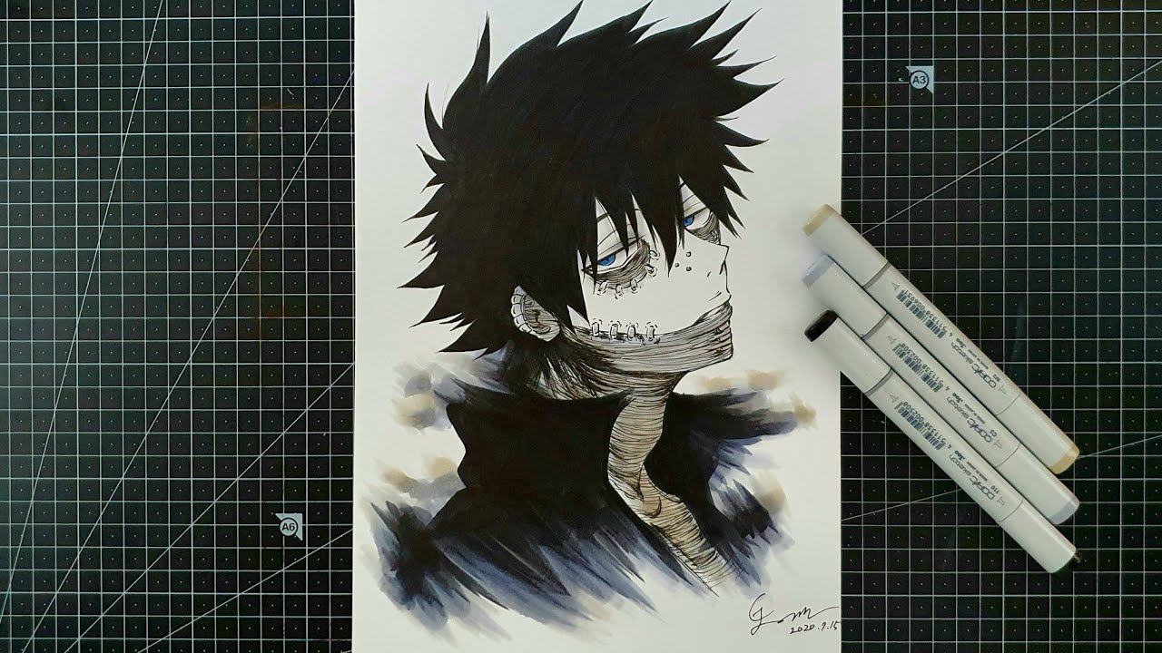 나의 히어로 아카데미아 - 다비 그리기 Drawinh _ Dabi (Boku no hero academia) - YouTube