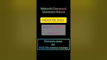 #mducee2022 Q.booklet & answer key #msclifescience / Maharshi Dayanand University #Rohtak