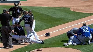 Jose Abreu and Hunter Dozier collide head-on at full speed on TERRIBLE collision