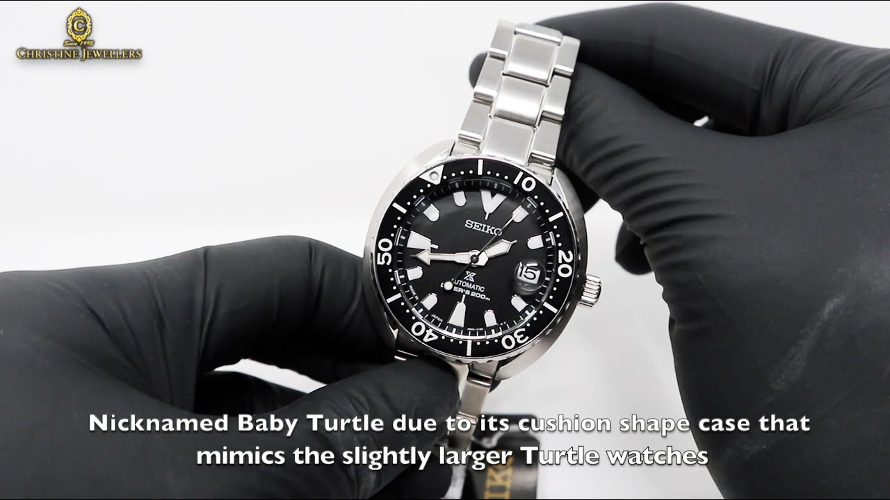 UNBOXING SEIKO PROSPEX AUTOMATIC DIVE BABY TURTLE BLACK DIAL SRPC35J1 -  YouTube