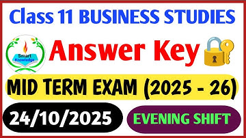Class 11 Busines sstudies  answer key 2025-26(Evening shift)Businessstudies  paper solution 2025/