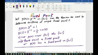 9- Numerical Analysis In Arabic - Fixed Point Theorem note with example