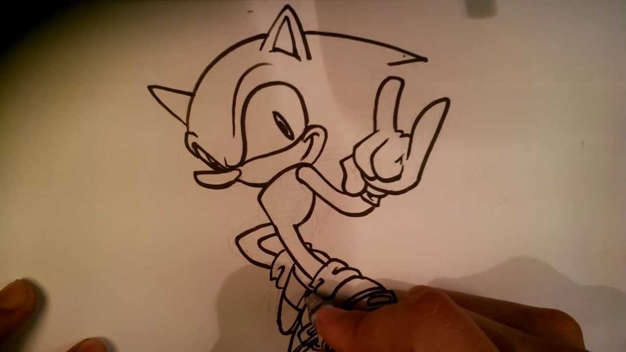 How to Draw Sonic Posing - Easy Things to Draw 1/2 - YouTube